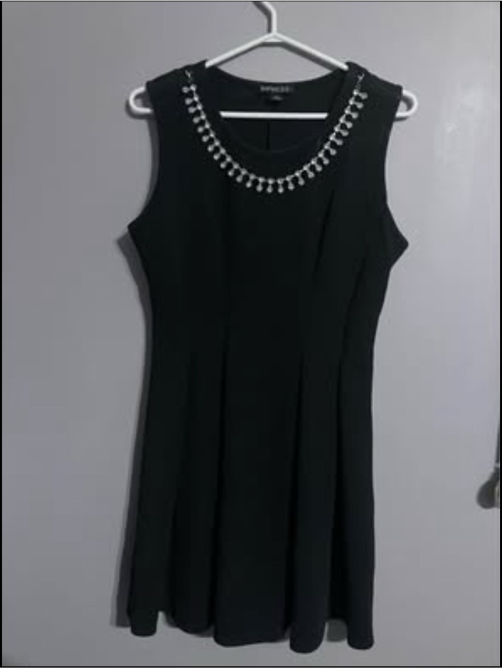 imPRESS Black Sleeveless Mini Dress with Jeweled Neckline